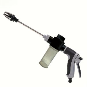 1pc Portable High-Pressure Hose Spray Gun with 3/4" and 1/2" Quick Connect Adapters, Adjustable Thick Rod Spray, Multi-Functional Garden Hose Nozzle for Car Washing and Pet Cleaning, Pet Washing Hose | Adjustable Spray Pattern | Durable Plastic Construction, Hose Spray Gun