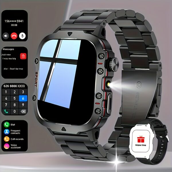 Men'S Outdoor Smart Watch - 1.81inch, HD Touchscreen, LED Sports Watch with Wireless Calling & USB Charging, Multiple Modes Compatible for Android and for iphone – Perfect Holiday Gift (Black), Workout Companion, Fitness Tracker, Sleek Smartwatch, Modern Wearable, Highquality Build, Lightweight Design, Touchscreen Watch, Wireless Calling Watch, Charging Battery | Motion Stricker | Wear Gift Owner on Snow Beautiful snowmens Watches, Air step