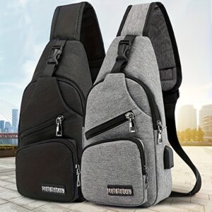 1pc Durable Oxford Cloth Crossbody Bag for Men & Women - Adjustable, Lightweight Shoulder Messenger with Multiple Pockets, Zippered Compartments & Padded Strap for Travel, Work, College - Black & Gray Options, Travel Bag