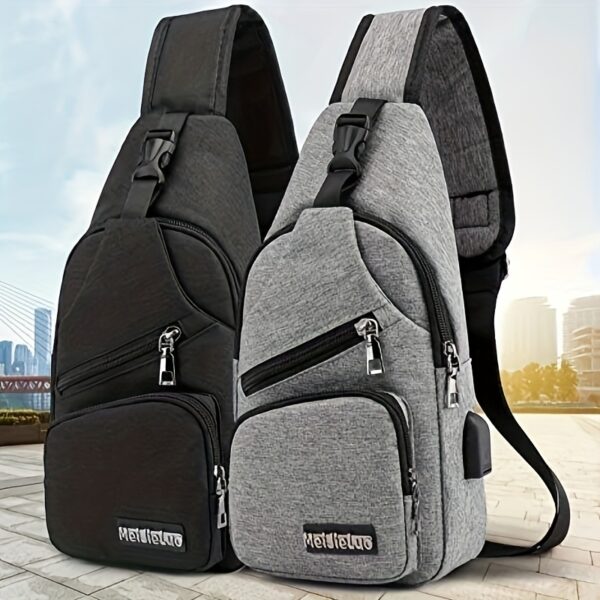 1pc Durable Oxford Cloth Crossbody Bag for Men & Women - Adjustable, Lightweight Shoulder Messenger with Multiple Pockets, Zippered Compartments & Padded Strap for Travel, Work, College - Black & Gray Options, Travel Bag