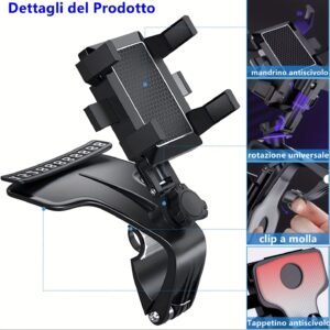 Universal Car Phone Holder Mount, 360 Degrees Rotation Dashboard Phone Holder, Car Phone Mount for iPhone, Samsung, Google, Nokia, And 3 to 7" Smartphones