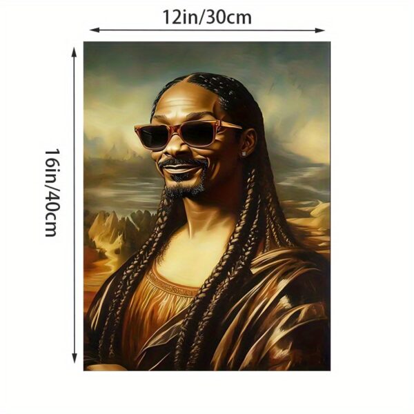 [1pc Mona Lisa Canvas Art] 1pc Traditional & Modern Style Unframed Canvas Wall Art - Mona Lisa Reading Newspaper | Premium Canvas Print 12x16 Inches, Vibrant Colors for Living Room, Bedroom, Office Decor | Unique Gift Idea, Bathroom Wall Decor, 2D Flat