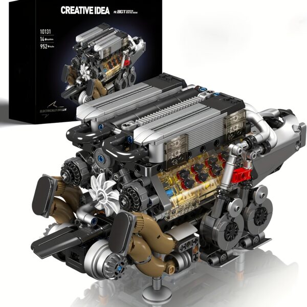 952pcs W16 Super Car Engine Scaled Assembly Model Kit, Sport Car Model, Working Engine Model, Moveable Gears And Pistons, Home Halloween Decor, Puzzle For Adults, Birthday/Holiday/Halloween Gift