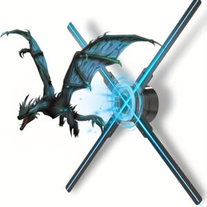 3D Hologram Fan, 52cm 3D Hologram Projector HD LED ResolutionAdvertising Display with Remote Night Light for Business, Bar, Halloween