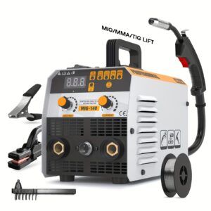140Amp 110V 3-in-1 Flux Core MIG/Lift TIG/Stick Welder with LED Digital Display- Complete Welding Machine with Accessories, Portable Design, Industrial-Grade Performance for Metal Fabrication & DIY Projects