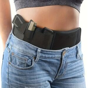 Universal Fit MALANGQI Tactical Belly Band Holster for Concealed Carry - Non-Waterproof Oxford Cloth, Multi-Strap Quick Draw Gun Holster for All Seasons, Fits Full Size, Mid, Compact, Subcompact, Revolver