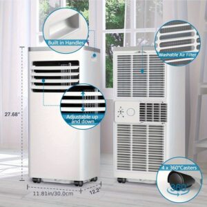 10, 000 BTU Portable RV Air Conditioner for spaces up to 450 Sq.Ft, with Dehumidifier & Fan, Standing Air Conditioner for RV, Portable AC unit with Remote Control & Window Kit, LED Display, Without Battery