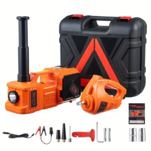5 Ton Electric Car Jack, Hydraulic Jack And Electric Impact Wrench, Portable Car Lift with Built-in Air Pump, Suitable for SUV MPV Car Truck Tire Replacement Garage Maintenance Easy to Repair Car Tires, Emergency Maintenance Car