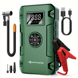 9000A 7-in-1 Multifunctional Emergency Start Power with Air Pump, 150PSL Portable Car Battery Starter, Digital Tire Inflator, Portable Vehicle Battery Charger, Suitable for 2.64 Gallon Gas or 2.38 Gallon Diesel Batteries
