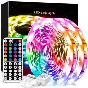 50ft/100ft LED Strip Lights, Ultra-Long RGB LED Strips with Remote Controller, Color Changing Tape Light with Adapter for Bedroom, Room, Kitchen, Bar, Wedding Party Decoration, Holiday Gift Choice