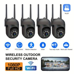 d9474594-df60-47d5-88ce-b1d3bf147b54.jpg 2/4/6Pcs-FULL HD 1080P WIFI Surveillance Camera, Indoor And Outdoor Long Range FULL HD Night Vision Camera, 355 Degree Intercom Home Security Camera, 2.4G Home Security System, AI Mobile Detection, Two-Way Audio, Color Night Vision, Home Surveillance Security System