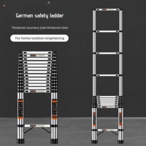 Industrial-Grade 201 Stainless Steel 10-Step 13ft Ladder, 350lb Per Step Capacity, Rust-Resistant Heavy-Duty Step Stool For Maintenance & Construction, Compact Lightweight Design, Home & Garage Use