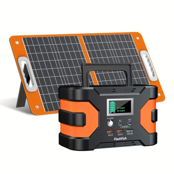 Flashfish 200W Portable Power Station, 45000mAh Solar Generator with // Outlets, Lithium Battery Pack for CPAP, Camping, Home Emergency Backup, Solar  Compact & Lightweight Design,F Overload & Overheat, 166Wh Capacity, 110V-130V Input/Output, Ideal for Travel,F Medical, and Power Outages, Portable Power Station With Solar Panel, Home Solar Generator Complete, Solar Generator With Panels Included, Portable Solar Power Station, Power Station Portable With Solar Panels,