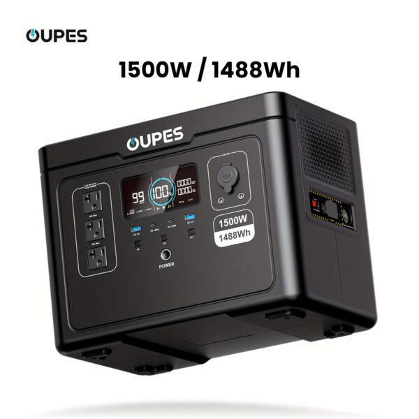 db00335b-1b77-44fc-8e5a-b5a70f53f075.jpg OUPES 1500W, 1488Wh Portable Power Station Exodus 1500, APP Control, LiFePO4 (LFP) Battery, 140W USB-C, 1500W AC (3600W Surge), 30.5 Lbs Solar Generator for RV, Off-Grid Living