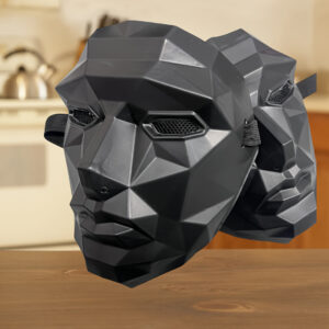 Two Game Movie Character COS Costume Masks Halloween Pure Black Mask Unisex Matching Mask PS Thickened Material Detachable Headgear