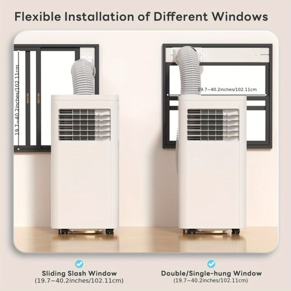 8000/10, 000 BTU Portable Air Conditioner with Remote Control - Built-in Dehumidifier & Fan Modes, 24-Hour Timer, 300 Sq. Ft. Coverage, 5000 BTU Window Air Conditioner, Electric 85° Oscillating Fan, Quiet Cooling, Cool Summer for Bedroom/ Living Room