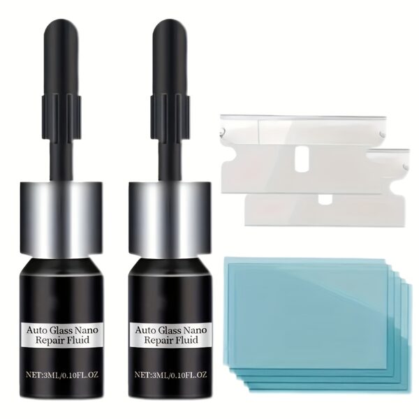 ddb35a78-fa74-4a68-afbd-6e1bb5c7fb06.jpg Glass Repair Kit Auto Windshield Cracks Scratches Clear Vision Portable Adhesive - Repairs Deep Cracks, No Specialty Tools Required, Fast Acting