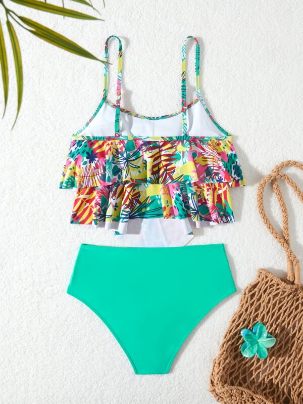 Women's Blue Floral Separated Tankini Swimsuit