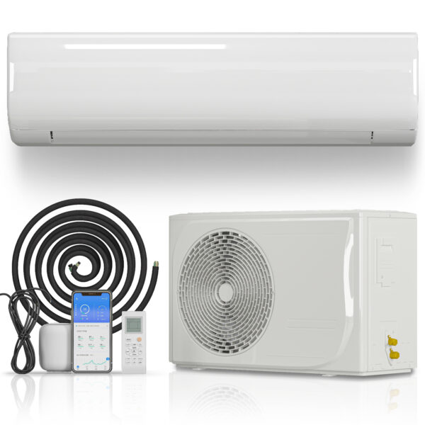 TABU-12000BTU Mini Split Air Conditioner&Heater with Heat Pump, 110-120V 19 SEER2 Wall-Mounted Ductless AC with Inverter, Compatible with Alexa, Energy Saving, Cools Rooms up to 750 Sq.Ft