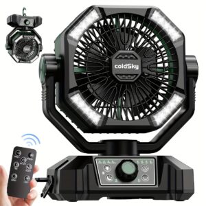 20000mAh Portable Camping Fan, 8 Speeds Outdoor Fan With Remote Control, Dual Motor Powerful Rechargeable Fan For Camping Yard Barbecue Seaside