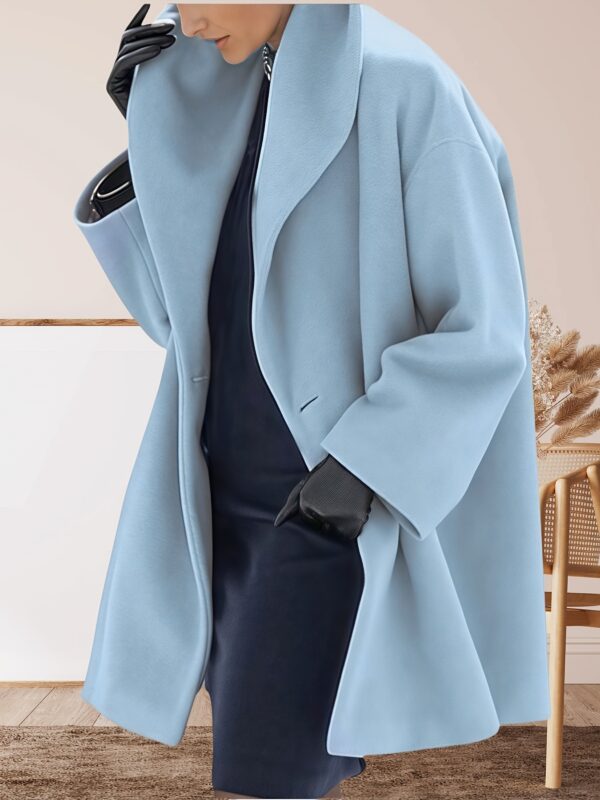 Women's Heavyweight Non-Stretch Fleece Coat - Oversized Cape-style Winter Coat with Side Pockets, Soft Cold Weather Outerwear for Everyday to Formal Events (Hand Washable) - Euro-American Streetwear Essential, Formal Event Attire, Durable Fabric Construction