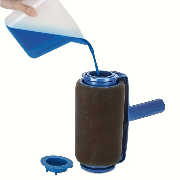 Self-priming Large Paint Roller Kit with Handle And Extension Bar - Durable Polyester Brush Roller Paint Brush Pattern Paint Roller for Wall, Oil And Latex Paints