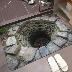 1pc Comfort Visual Illusion Effect Stone Wall Printed HD Door Mat, Non-Slip Bathroom Floor Mats, Microfiber Absorbent Machine Washable Polyester Rug for Bedroom, Living Room Entrance Carpet, Camping Picnic Rugs, Yoga Mat.Outdoor Mat, Outdoor Rug, Bedroom Carpet, Decorative Floor Mat, Soft Flannel Material, Durable Polyester, Picnic Blanket, Yoga Enthusiasts, Apartment Dwellers