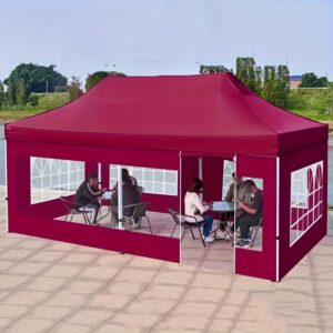 [Durable Tent Canopy] Extra Large Durable Oxford Fabric Tent Canopy | Red/Blue Outdoor Foldable with Transparent Windows, Multi-Functional for Parties, Ideal Gift for 9 Festivals - No Stand Included, Only the Tent Cover