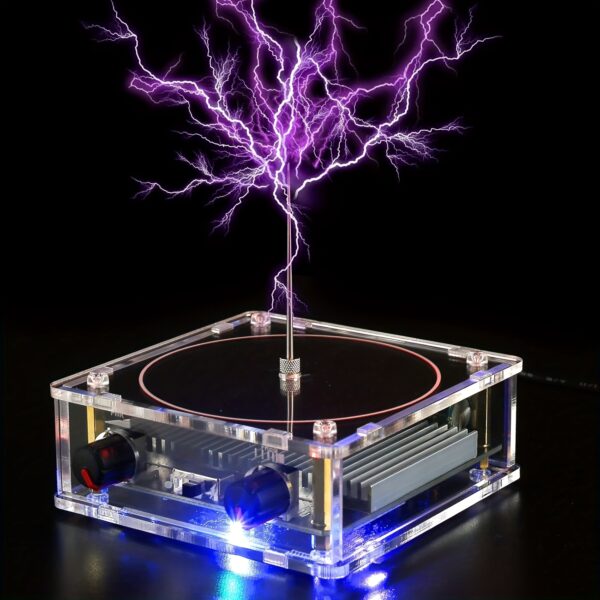 for Tesla Coil Science Kit with High-Voltage Arc Plasma Generator - DIY Electricity Experiments, Safety features & Clear Observation Window - Compact Desktop for Tesla Coil for Home/Classroom/Office - Birthday/Science Fair Project - Educational Electricity & Magnetism Demonstration - Ideal Gift for Physics Enthusiasts