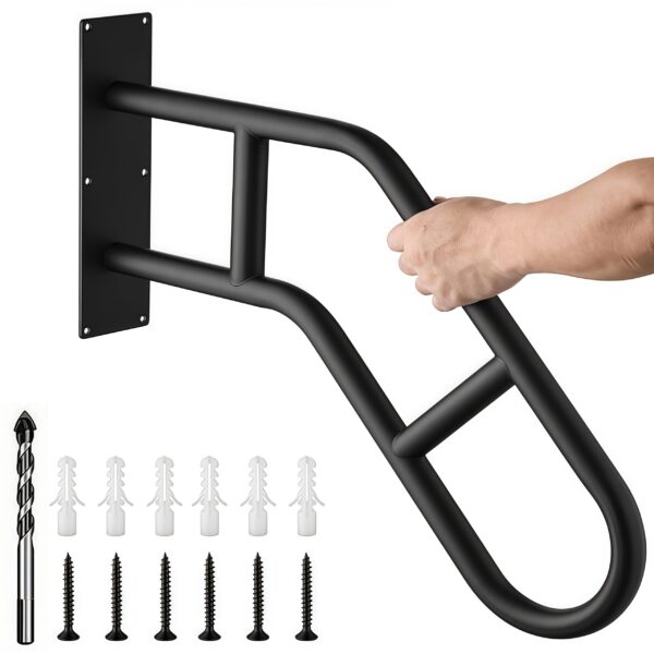 Handrails For Outdoor Steps Anti-slip Handrails For 1-3 Steps U-Shaped Handrails For Porch, Garden, Yard Stairs Wall Mounted Handrail For The Elderly, Kids, Disabled, Pregnan