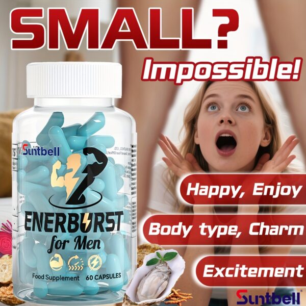e7204977-c14c-4e7e-9f08-7ce4793733cd.jpg Enerburst for Men Capsulse, Male Testosterone Capsules, Blend Oyster Extract, Cordyceps, Maca & L-Citrulline, Men Vitality Supplement, Hormonal Balance, Prostate Health, 60 Capsules