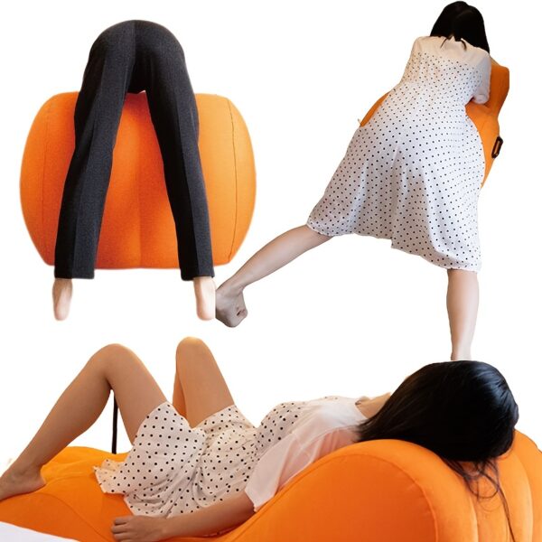 Plush Inflatable Body Pillow - Ultra-Soft Fluffy Surface With Precise Positioning, Designed For Bed & Sofa, Beige Luxury-Inspired Look, Easy To Clean & Store, With Comfortable Support