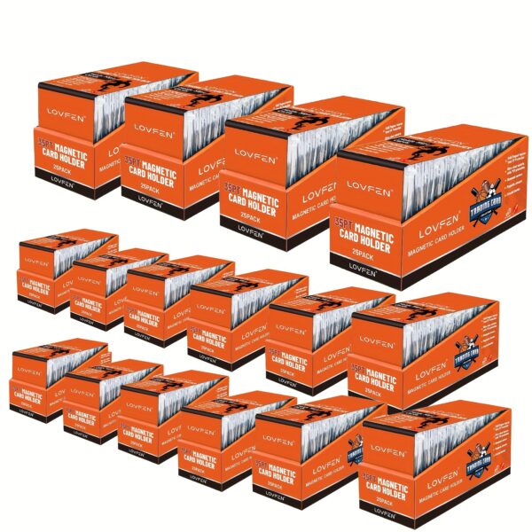 LOVFE 400ct Magnetic Card Holder For Trading Cards, 35pt One Touch Card Holder, Card Protectors Hard Plastic, Magnetic Card Case For Sports Card, Baseball Card Holders, Display Case For Standard Card