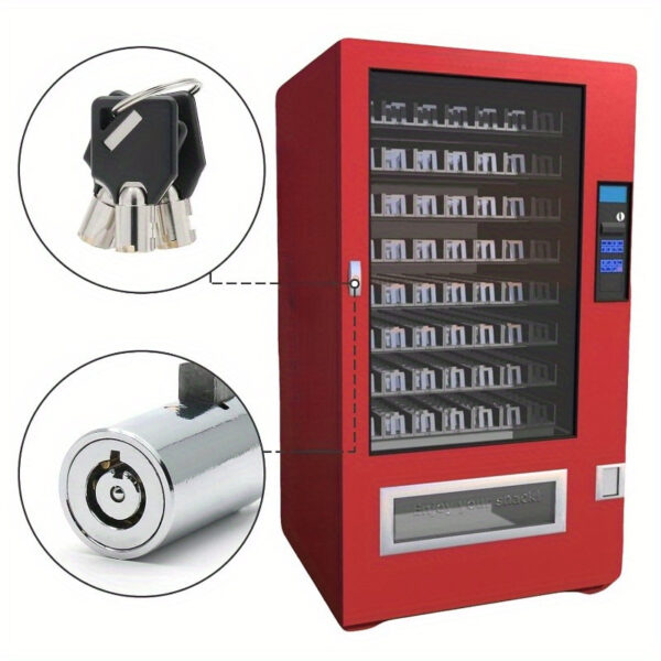 4pcs/Set Universal Vending Machine Security Lock Set - Keyed Alike, Durable Tubular Keyway Design for Easy Installation, All-Purpose Use on Soda, Snack & Candy Machines
