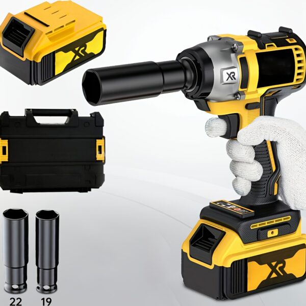 Cordless Impact Wrench, Max Torque 350N.M, 21V 2600 RPM Brushless Electric Impact Gun with 2.6Ah Fast Charge Battery And 2pcs Socket, Electric Impact Driver for Car And Home