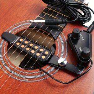 eafaf2a8-3f1f-45f9-8b1c-a9cba4a1912a.jpg 1pc P-011 12-Hole Acoustic Guitar Pickup - Magnetic Sensor with Volume Control & Audio Cable, Passive Soundhole Pickup for Live Performances, Studio Recordings, Guitar Accessories (Mixed Color), Acoustic Guitar Accessories, Live Performance Gear, Durable Pickup Design, Highquality Electronics