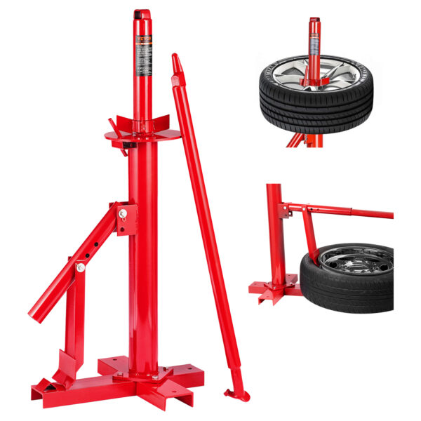 Manual Tire Changer| Heavy-Duty Metal Tire Changer Stand, Manual Operation, Red, for Various Vehicle Types