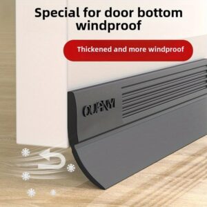 Heavy-Duty Windproof Door Bottom Seal Strip - Thickened Anti-Theft Self-Adhesive Weatherproofing for Glass & Wooden Doors, Soundproof & Waterproof Insulation to Block Drafts, Dust, Snow & Insects