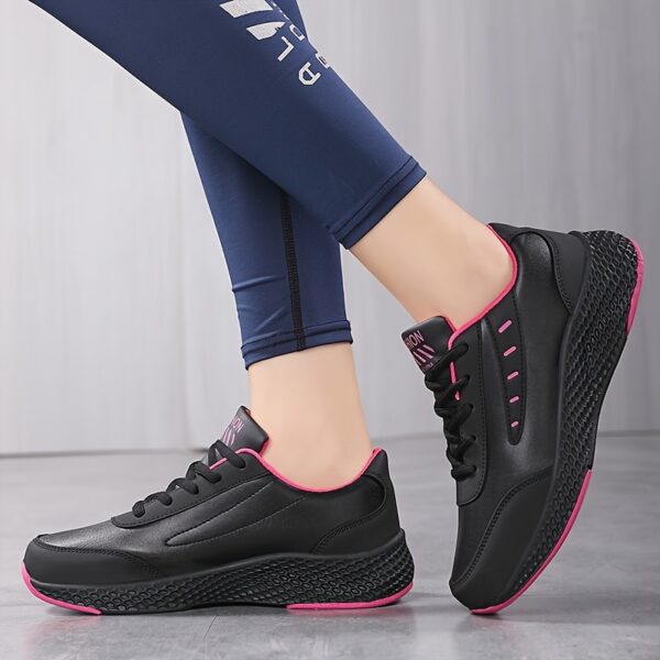 Women's Fashionable Lace-Up Sneakers - Comfortable, Versatile Running Shoes with Soft EVA Sole & Breathable Fabric Lining