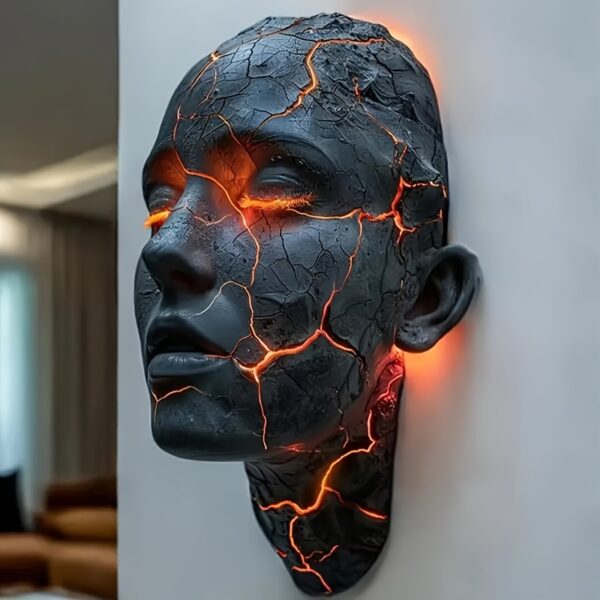 3D Illusion LED Wall Sconce - Cracked Soul Shattered Glass Effect Light Fixture, USB-Powered Adjustable Brightness, Energy-Saving & Easy Installation, Art Deco Style for Living Room, Bar, Cafe, Night Light, Bar Lighting, Modern Decor, Durable Construction, Decorative Lighting, Home Decorators
