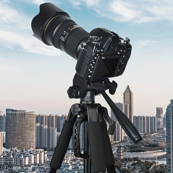 Professional Camera Tripod, Suitable for DSLR And Mirrorless Cameras, Features a Buckle Lock for Quick Setup And Storage, Made of Aluminum Alloy for Stability And Practicality, Can Be Used for Live Streaming And Video Recording with Smartphones, Compatible with Canon, Nikon, And Sony Cameras. Ideal for Holiday Shoots, New Year Photography, Christmas Filming, Photography And Videography Equipment, Video Devices, And Professional Video Accessories.