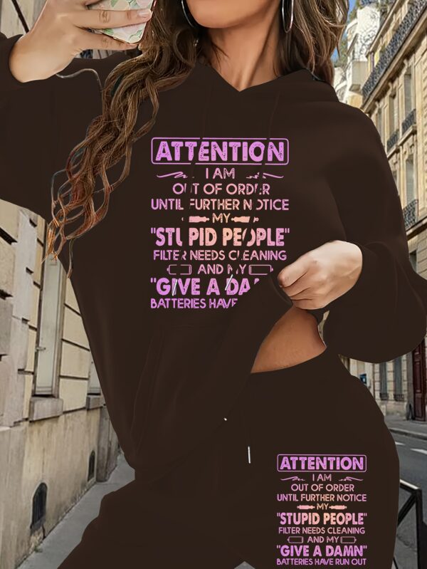 ef0b4e99-cbd2-4f5e-a9ea-ece34ea9ee23.jpg Casual Polyester Alphabet Print Hoodie & Joggers Set - Long Sleeve Sweatshirt with Pockets, Machine Washable, Perfect for Fall/Winter