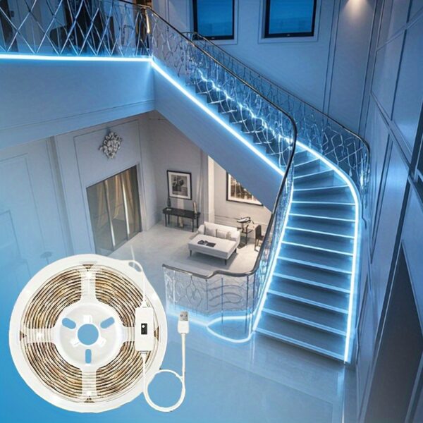 [Motion Sensor LED Strip] Multicolor USB-Powered Motion Sensor LED Light Strip | Auto On/Off, No Wiring Needed, Easy Peel & Stick Installation | for Halloween, Stairs, Bedrooms & Hallways