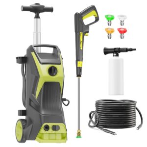 4800PSI Max Power Pressure Washer 3.2 GPM Power Washer with With 25ft Hose & 16.4ft Cord, 4 Nozzles, And 16.91oz Foam Cannon for Patio Car Cleaning, Blue