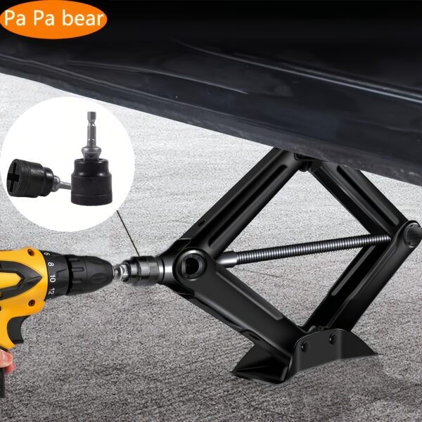 Quick-Release Jack Wrench - Labor-Saving Tire Changing Tool for Home & Auto Repair, Easy-Use Mechanical Lifting Jack with Adjustable Cross-Head Wrenches, Durable Black Design, Automotive Tool, Robust Construction