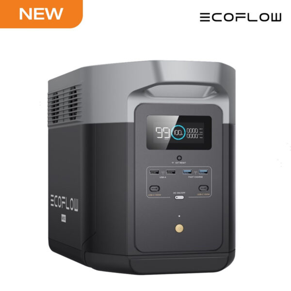 EcoFlow 1900Wh Battery Portable Power Station, DELTA 2 Max 1900, 2400W AC Output Up to 3400W with X-BOOST, Solar Power Bank, Full Charge in 1.5 Hr Solar Power Station for Home Backup or Outdoors Use