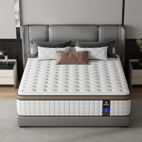 f250ff74-d108-4d76-a0dc-3c1f864786c1.jpg Full Size Mattress, 10 Inch Hybrid Mattress In A Box, Memory Foam And Individual Pocket Springs, Fiberglass Free, Soft And Breathable, Medium Firm Feel