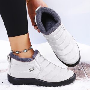 Ultra-Warm Winter Boots - Non-Slip Thick Sole,Boots with Arctic-Grade Insulation, Low Heel, Round Toe, Solid Color Minimalist Design for Outdoor Hiking, Faux Cover, PVC Sole, Fabric Lining, Hiking Boot