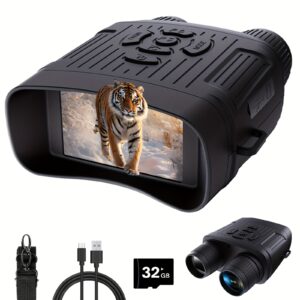Night Vision Goggles - 2.7K Night Vision Binoculars with 2000mAh Rechargeable Battery - Infrared Binoculars with HD Screen & 32GB Card, Capture Crisp Photo & Video, for Hunting, Camping & Apocalypse Gear, Gift for Men, Night Goggles, Night Vision Device, Night Vision Goggles with Head Strap, Outdoor Adventure, Wildlife Observation, Handsfree Viewing, Lightweight Optics, Rugged Build, Highdefinition Display, Longlasting Power, Video Recording, Night Visor Goggle, Night View Goggle