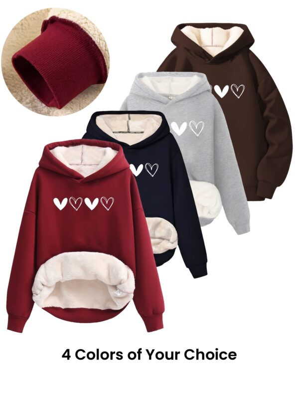 Stylish Women's Fleece-Lined Hooded Sweatshirt - Soft, Warm, and Comfortable for Casual Wear